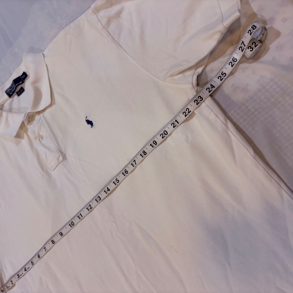 Polo Ralph Lauren Mens XL White Pique Short Sleeve Embroidered Pony Polo Shirt - Picture 6 of 6